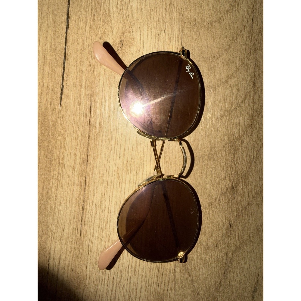 RAY BAN RB3447 112/68F 50-12mm Gold Frame with Pink Flash Lens - Picture 2 of 7